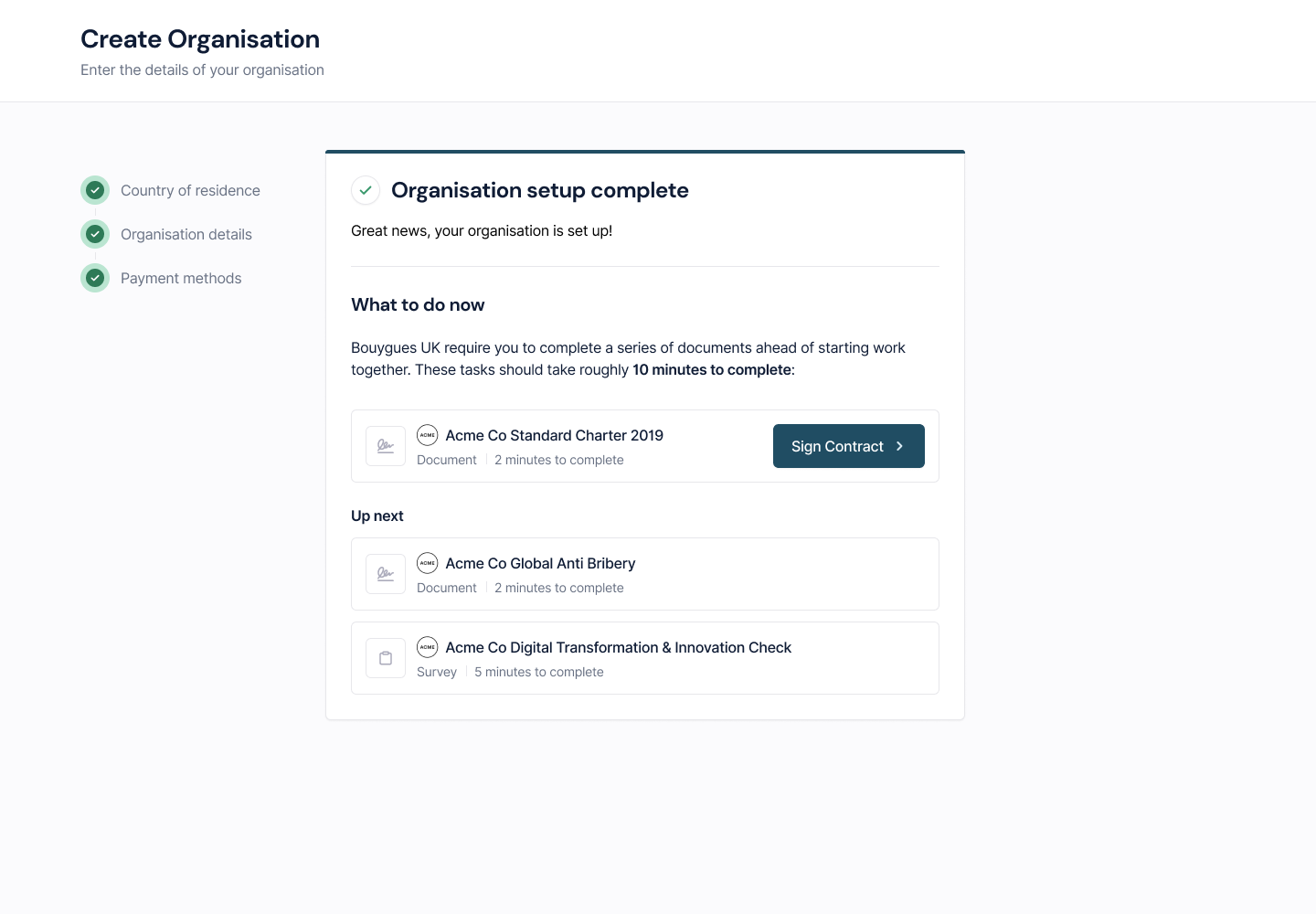 Paid Project Setup Payment Sample